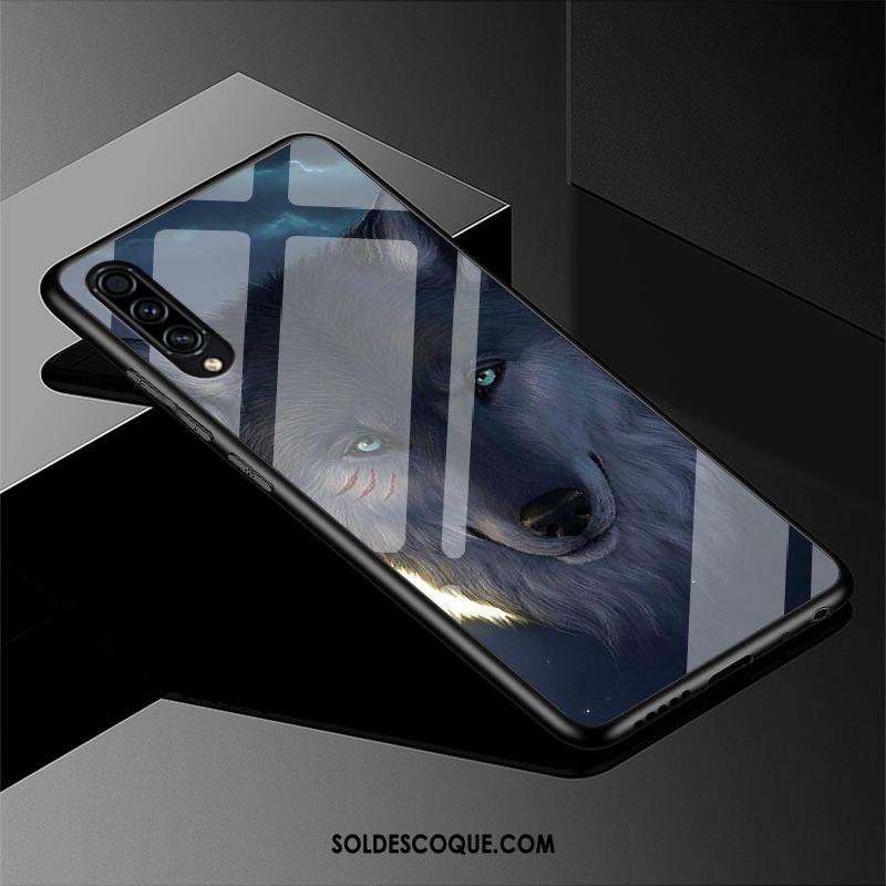 Coque Samsung Galaxy A50s Dessin Animé Créatif Délavé En Daim Net Rouge Étui Pas Cher