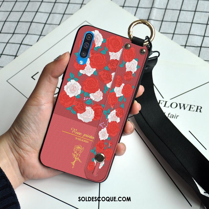 Coque Samsung Galaxy A50s Incassable Téléphone Portable Silicone Rose Fluide Doux Pas Cher