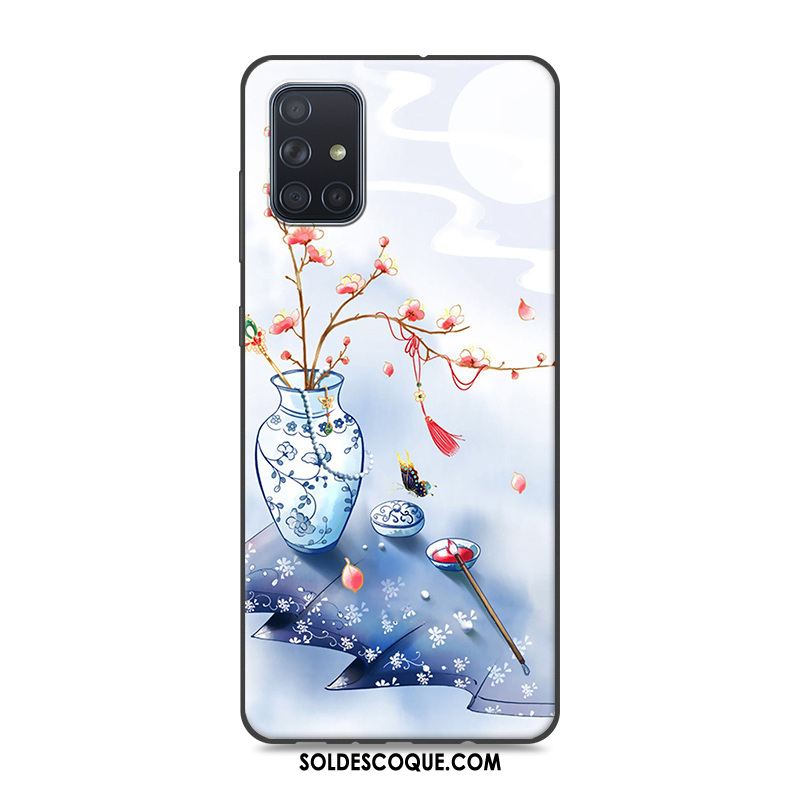 Coque Samsung Galaxy A51 Bleu Protection Vintage Étoile Étui En Vente