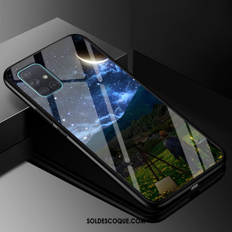 Coque Samsung Galaxy A51 Créatif Silicone Rose Verre Téléphone Portable Pas Cher