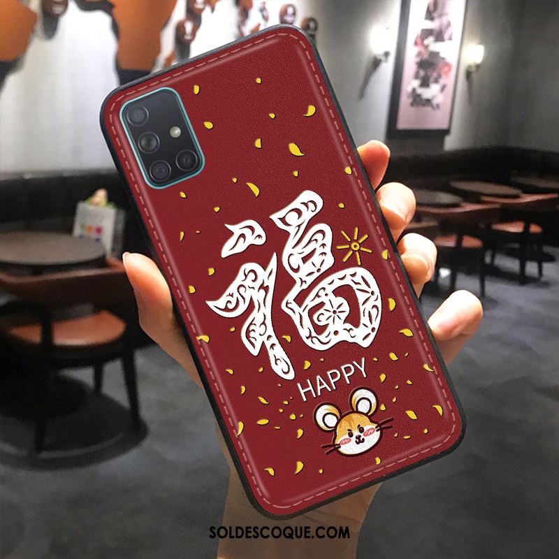 Coque Samsung Galaxy A51 Dessin Animé Tendance Charmant Cuir Rouge En Vente