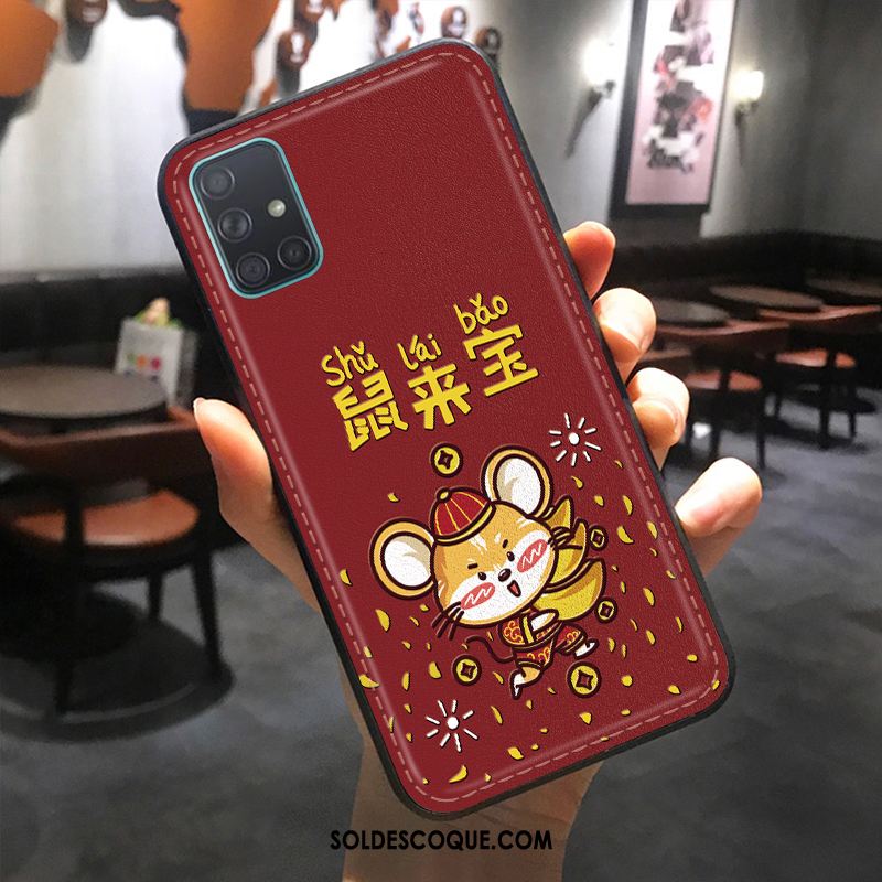 Coque Samsung Galaxy A51 Dessin Animé Tendance Charmant Cuir Rouge En Vente