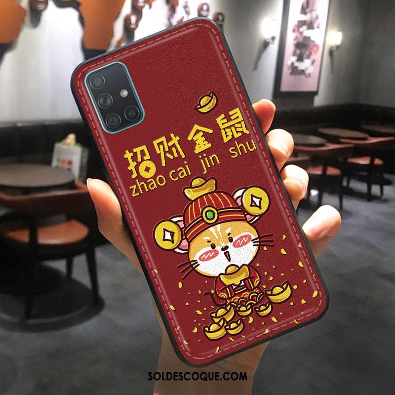 Coque Samsung Galaxy A51 Dessin Animé Tendance Charmant Cuir Rouge En Vente