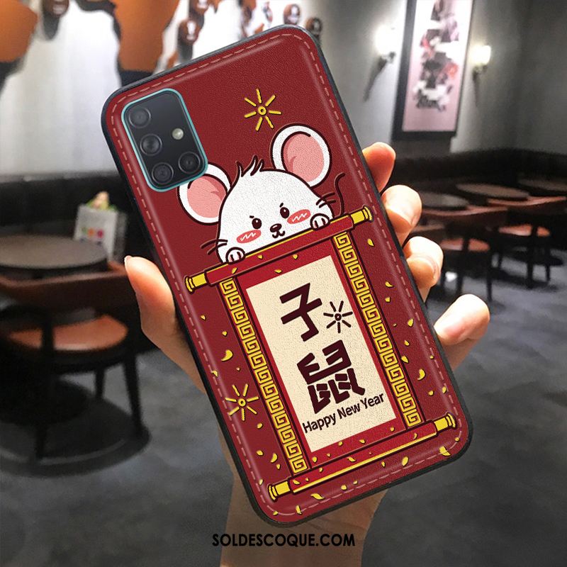 Coque Samsung Galaxy A51 Dessin Animé Tendance Charmant Cuir Rouge En Vente