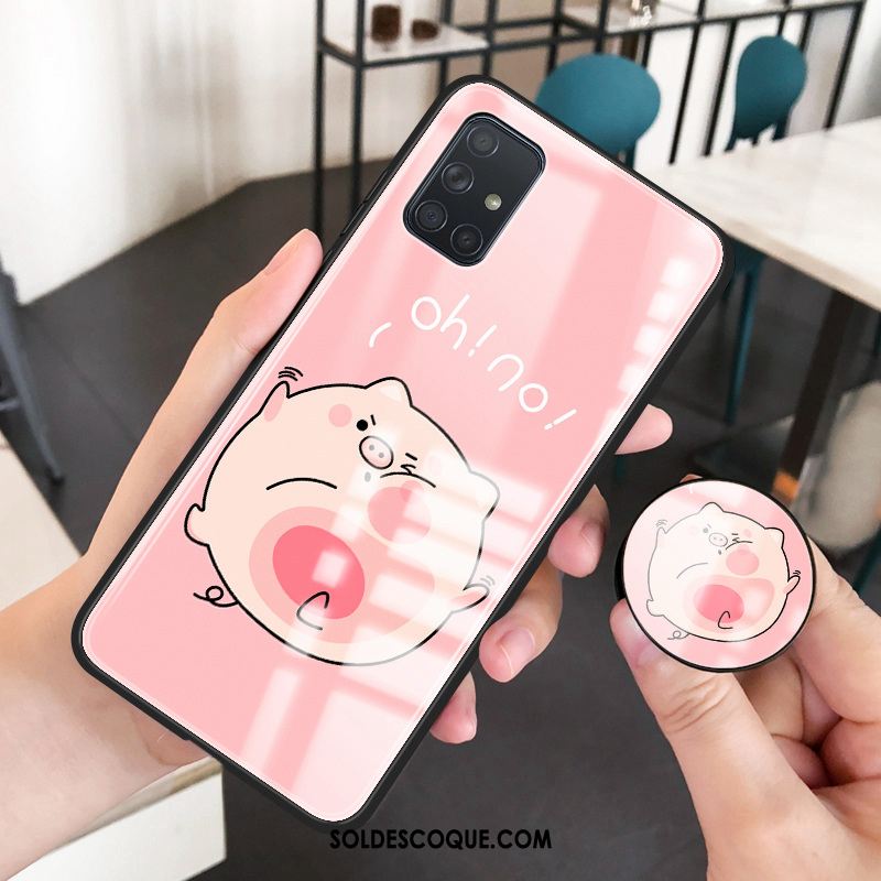 Coque Samsung Galaxy A51 Frais Rose Fluide Doux Téléphone Portable Étoile En Vente