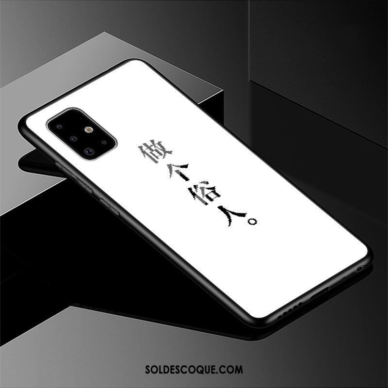 Coque Samsung Galaxy A51 Noir Simple Incassable Étui Verre Pas Cher