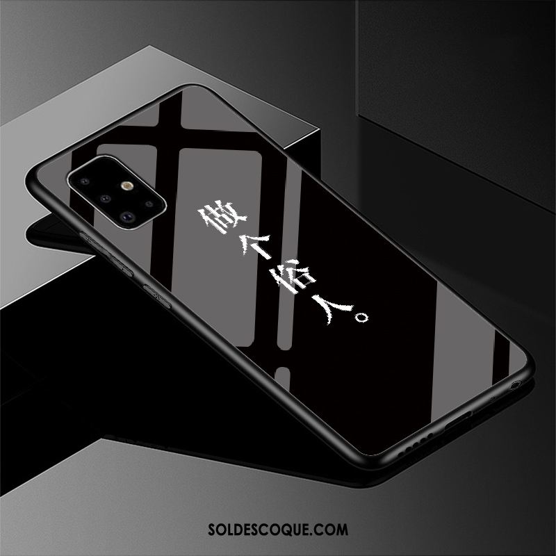 Coque Samsung Galaxy A51 Noir Simple Incassable Étui Verre Pas Cher