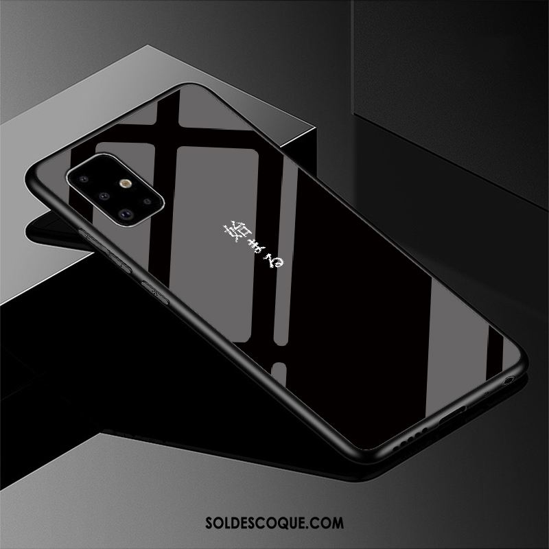 Coque Samsung Galaxy A51 Noir Simple Incassable Étui Verre Pas Cher