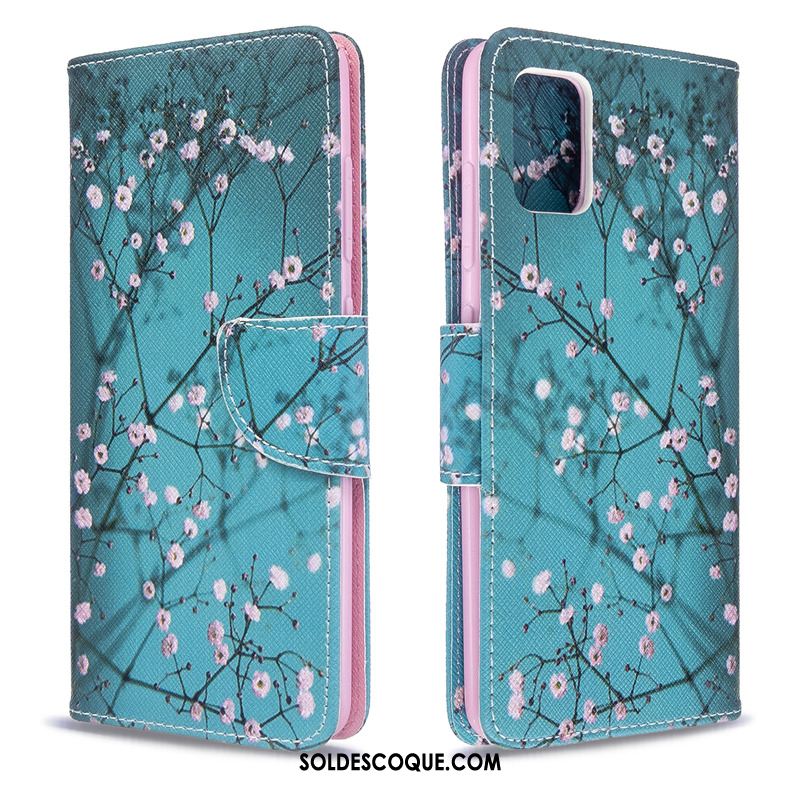 Coque Samsung Galaxy A51 Étui Bleu Peinture Téléphone Portable Étui En Cuir Housse France