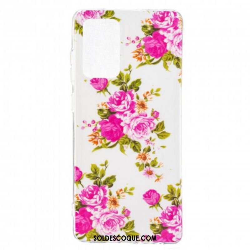 Coque Samsung Galaxy A52 4G / A52 5G / A52s 5G Série Floralies Fluorescente