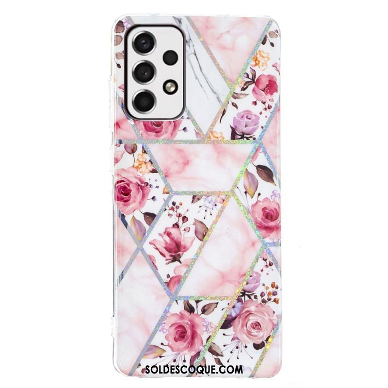 Coque Samsung Galaxy A53 5G Marbrée Fleurs