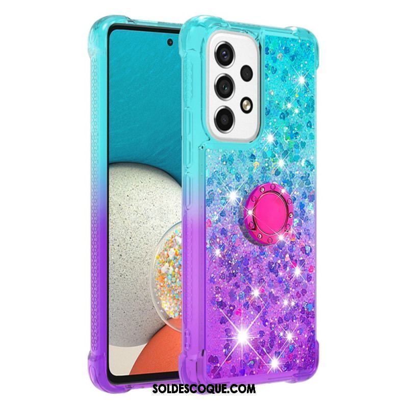 Coque Samsung Galaxy A53 5G Paillettes Anneau-Support