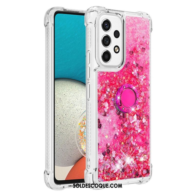 Coque Samsung Galaxy A53 5G Paillettes avec Anneau-Support