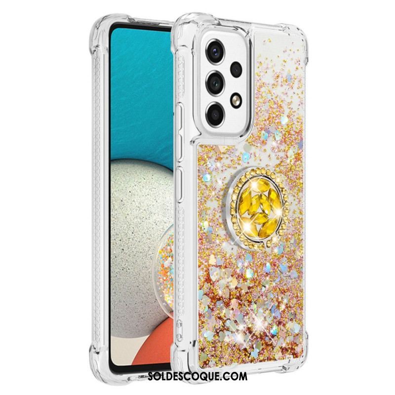 Coque Samsung Galaxy A53 5G Paillettes avec Anneau-Support