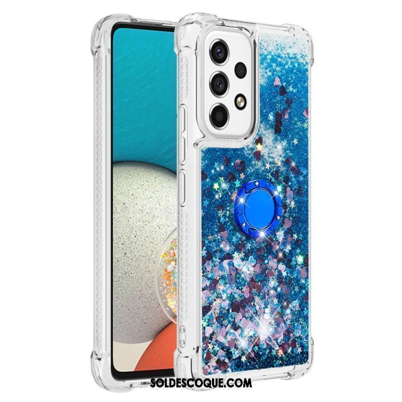 Coque Samsung Galaxy A53 5G Paillettes avec Anneau-Support