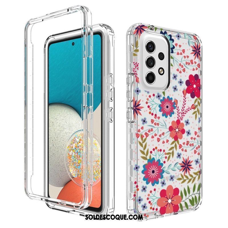 Coque Samsung Galaxy A53 5G Transparente Fleurs