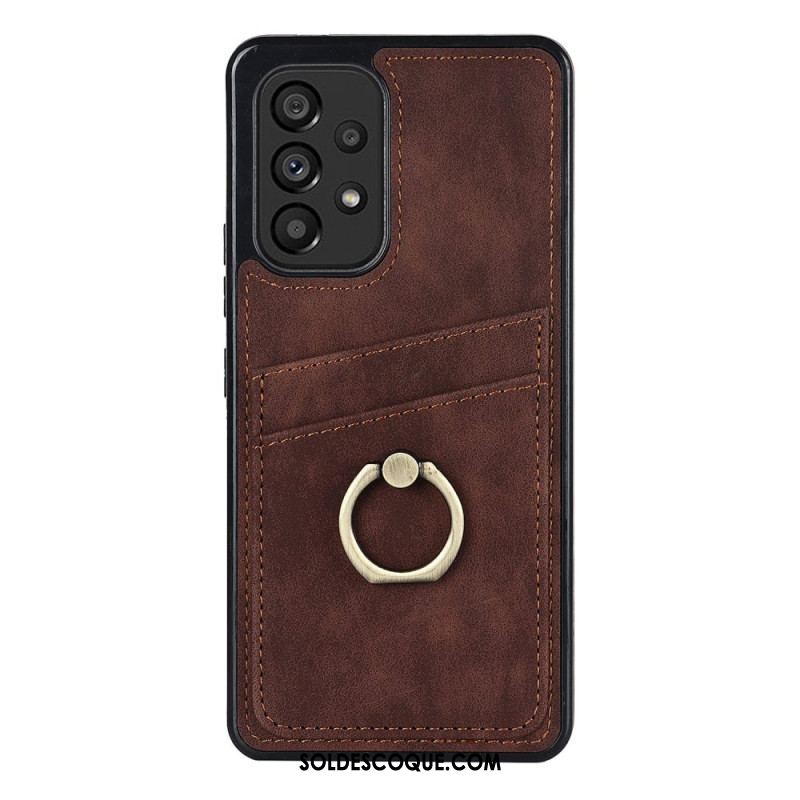 Coque Samsung Galaxy A53 5G Vintage Anneau-Support et Porte-Cartes