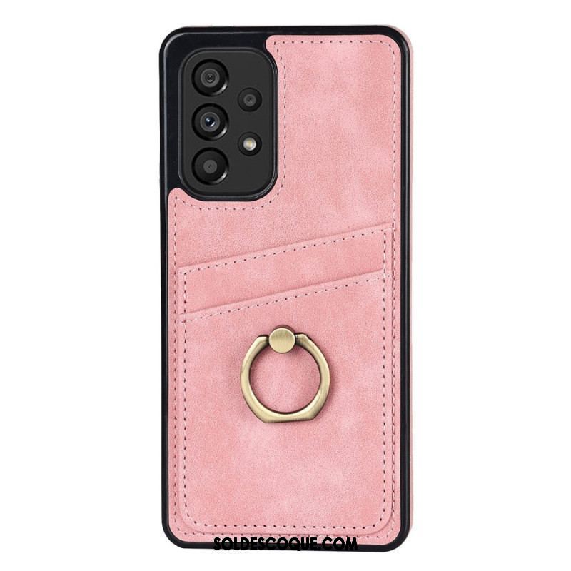 Coque Samsung Galaxy A53 5G Vintage Anneau-Support et Porte-Cartes