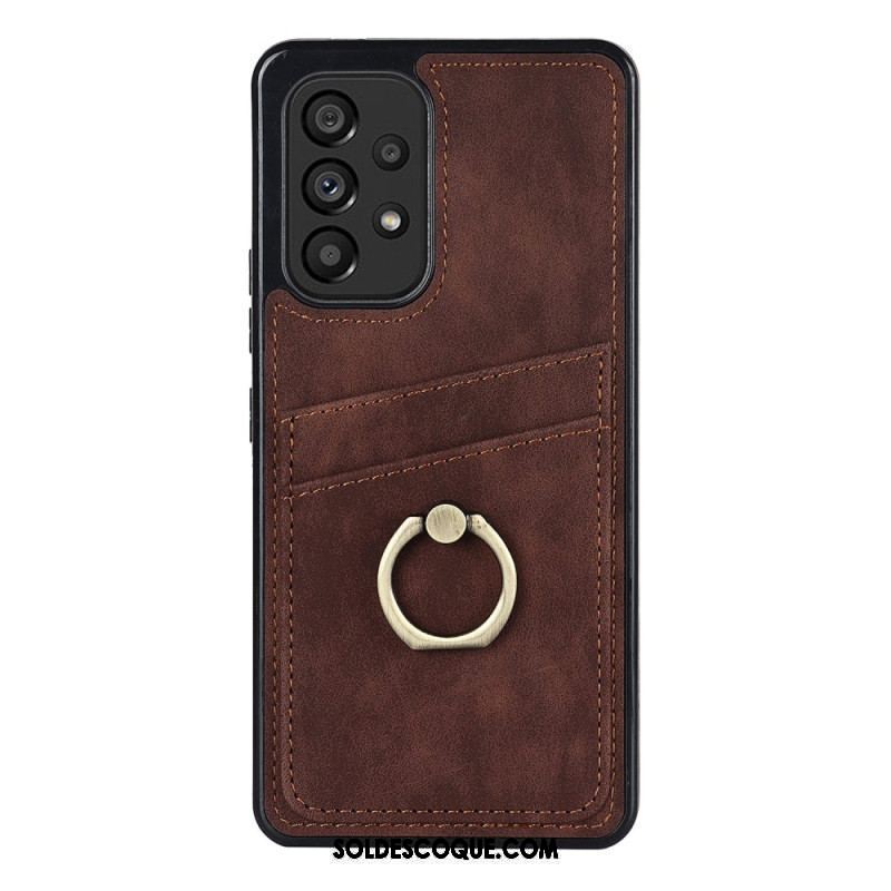 Coque Samsung Galaxy A53 5G Vintage Anneau-Support et Porte-Cartes