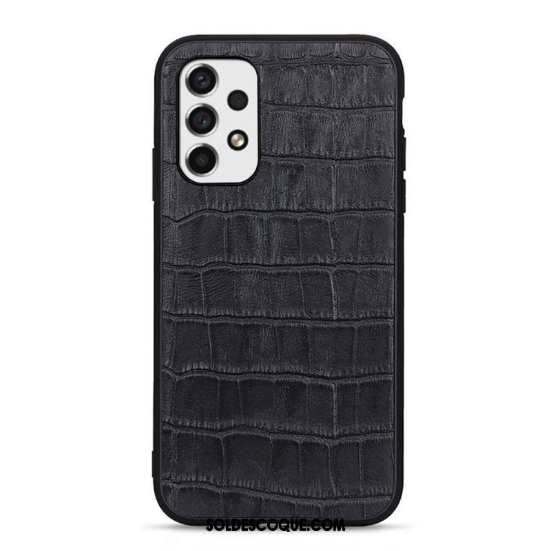 Coque Samsung Galaxy A53 5G Véritable Cuir Texture Crocodile