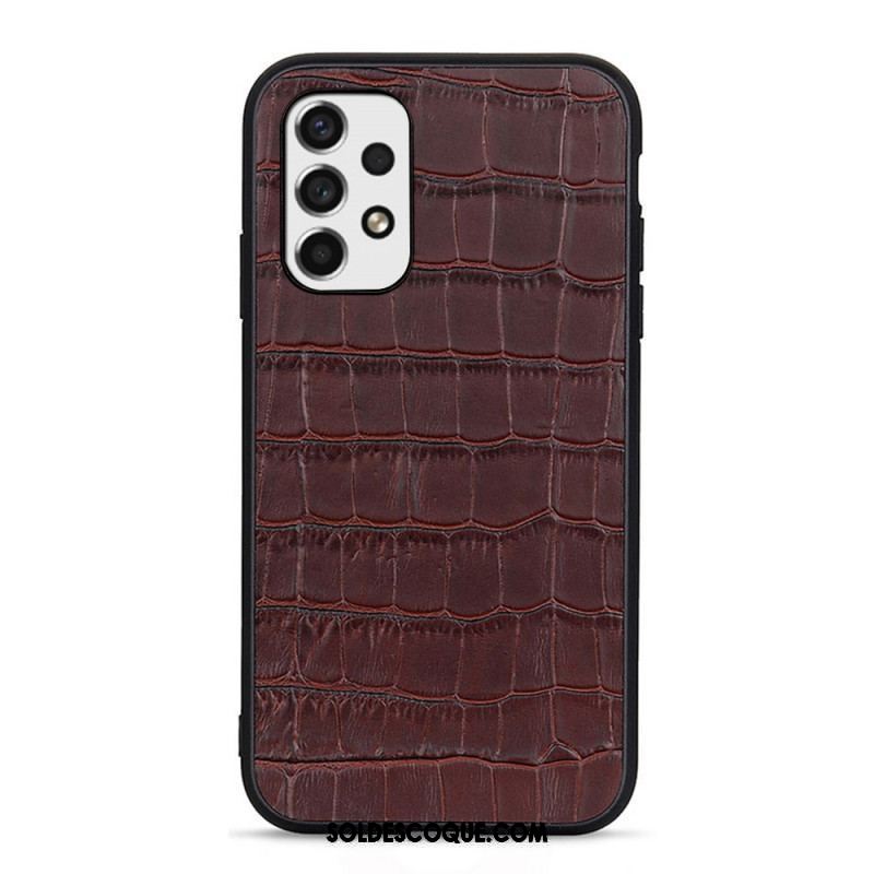 Coque Samsung Galaxy A53 5G Véritable Cuir Texture Crocodile