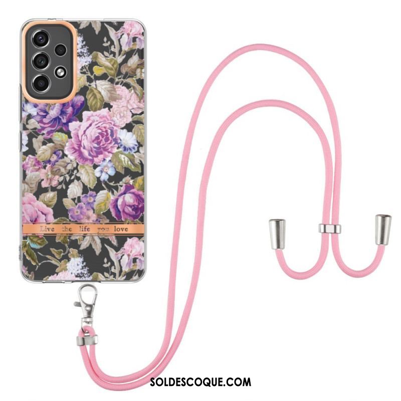 Coque Samsung Galaxy A53 5G à Cordon Florale