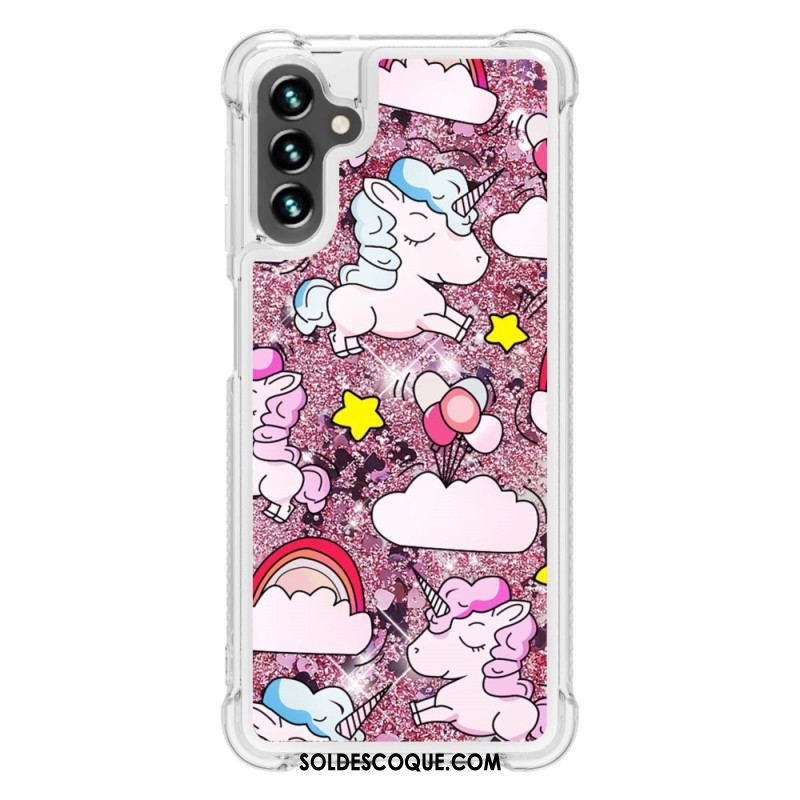 Coque Samsung Galaxy A54 5G Licornes à Paillettes