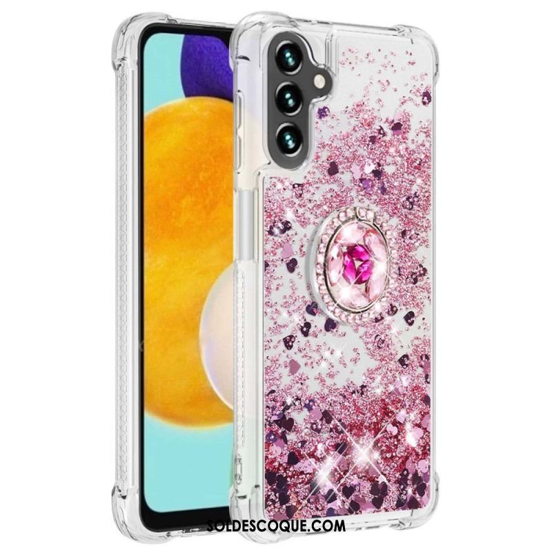 Coque Samsung Galaxy A54 5G Paillettes avec Anneau-Support