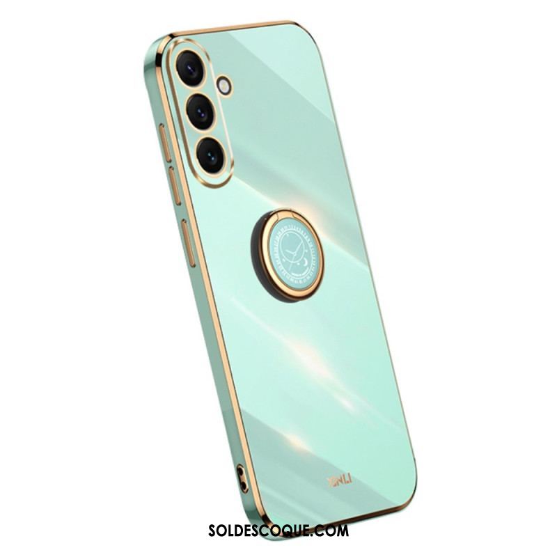 Coque Samsung Galaxy A54 5G Rebords Dorés avec Anneau-Support