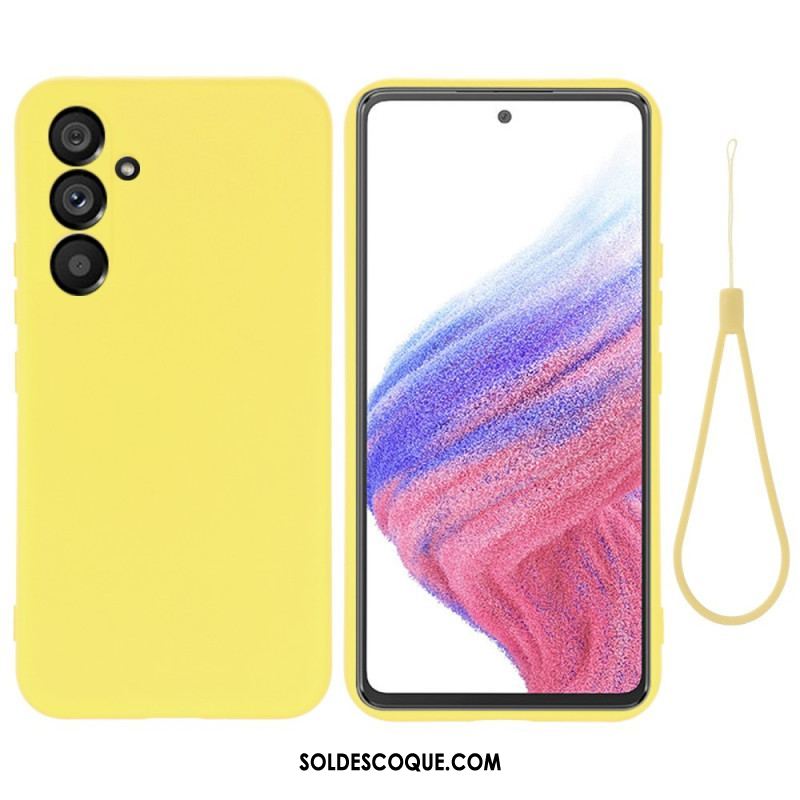 Coque Samsung Galaxy A54 5G Silicone Liquide avec Lanière