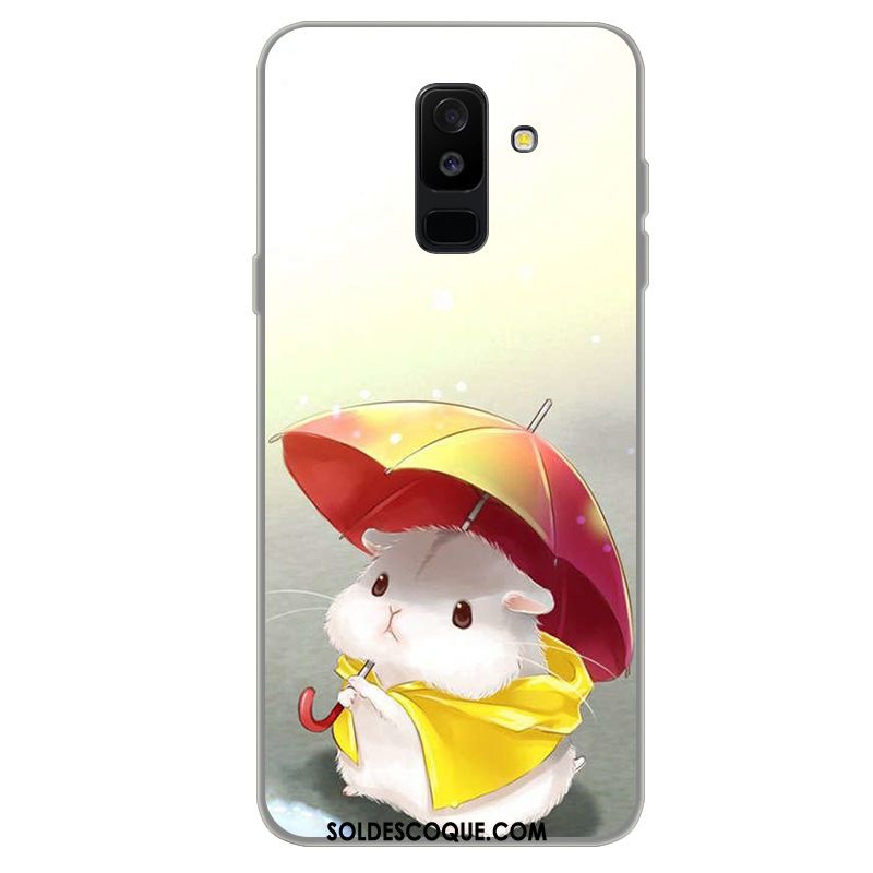 Coque Samsung Galaxy A6+ Dessin Animé Fluide Doux Étoile Étui Gris Soldes