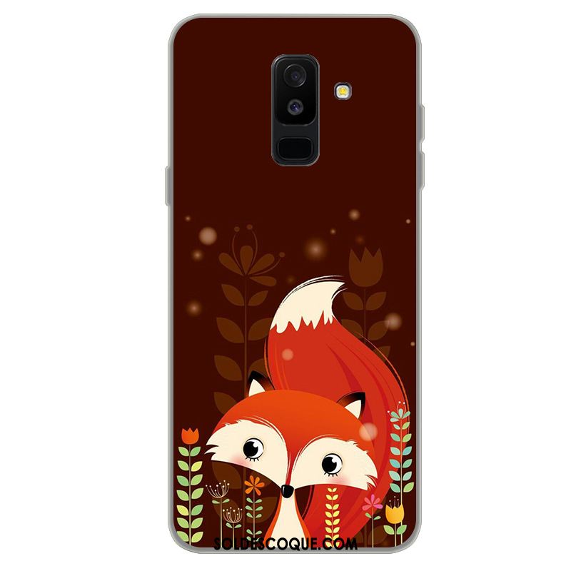 Coque Samsung Galaxy A6+ Dessin Animé Fluide Doux Étoile Étui Gris Soldes