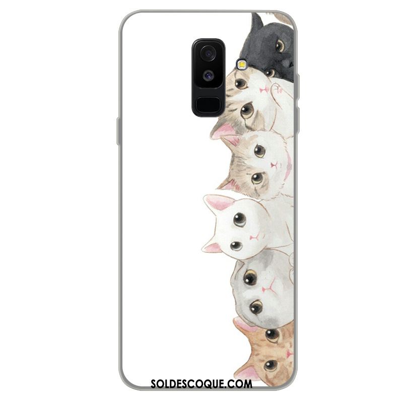 Coque Samsung Galaxy A6+ Dessin Animé Fluide Doux Étoile Étui Gris Soldes