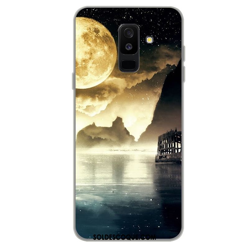 Coque Samsung Galaxy A6+ Dessin Animé Fluide Doux Étoile Étui Gris Soldes