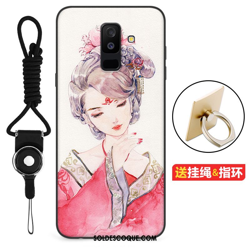 Coque Samsung Galaxy A6+ Dessin Animé Étui Incassable Téléphone Portable Anneau Housse En Ligne