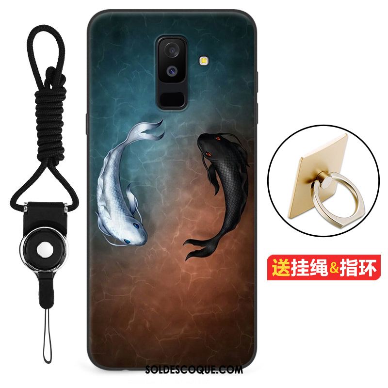 Coque Samsung Galaxy A6+ Dessin Animé Étui Incassable Téléphone Portable Anneau Housse En Ligne