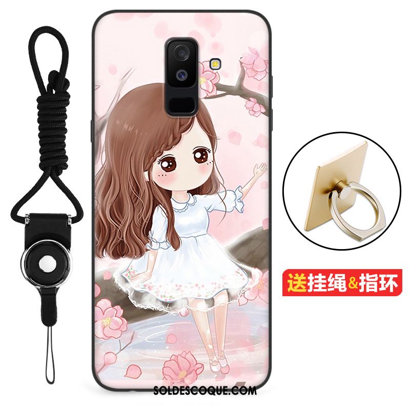 Coque Samsung Galaxy A6+ Dessin Animé Étui Incassable Téléphone Portable Anneau Housse En Ligne