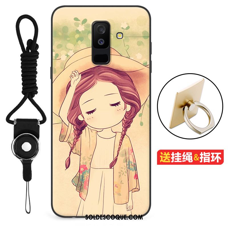 Coque Samsung Galaxy A6+ Dessin Animé Étui Incassable Téléphone Portable Anneau Housse En Ligne