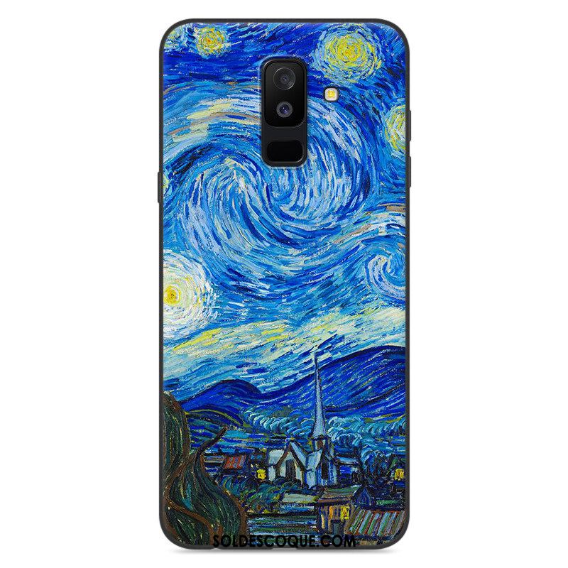 Coque Samsung Galaxy A6+ Fluide Doux Dessin Animé Étoile Étui Incassable France