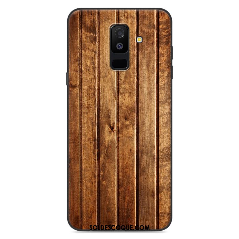 Coque Samsung Galaxy A6 Grain De Bois Silicone Protection Fluide Doux Incassable Pas Cher