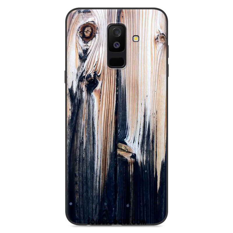 Coque Samsung Galaxy A6 Grain De Bois Silicone Protection Fluide Doux Incassable Pas Cher