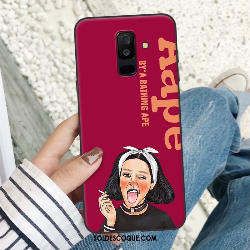 Coque Samsung Galaxy A6+ Téléphone Portable Étoile Rouge Tout Compris Étui Housse Pas Cher