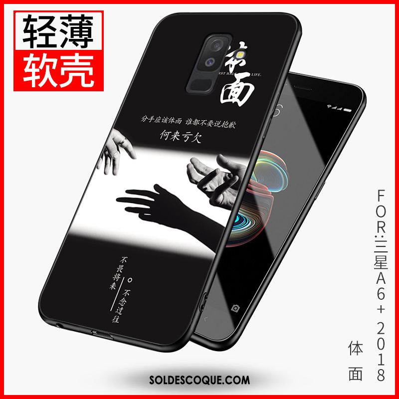Coque Samsung Galaxy A6+ Téléphone Portable Étoile Étui Noir Protection En Vente