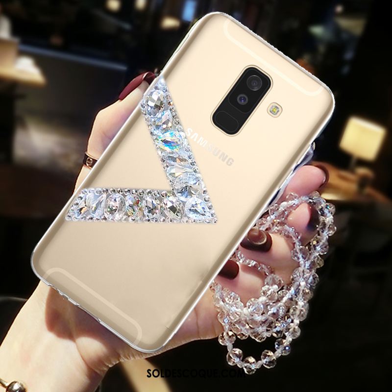 Coque Samsung Galaxy A6+ Étoile Amour Téléphone Portable Ornements Suspendus Strass Soldes