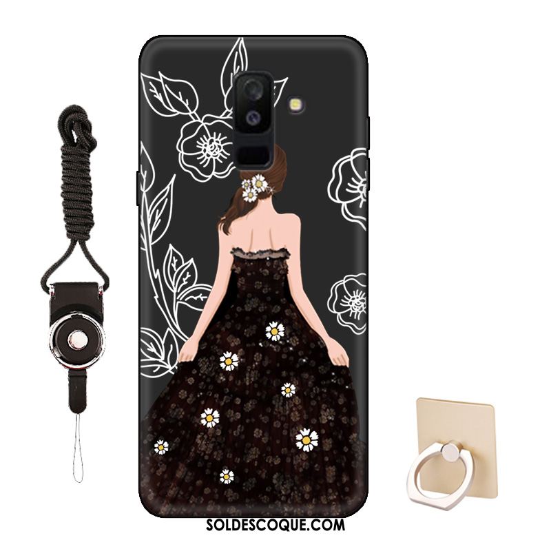 Coque Samsung Galaxy A6+ Étoile Délavé En Daim Dessin Animé Silicone Protection Pas Cher