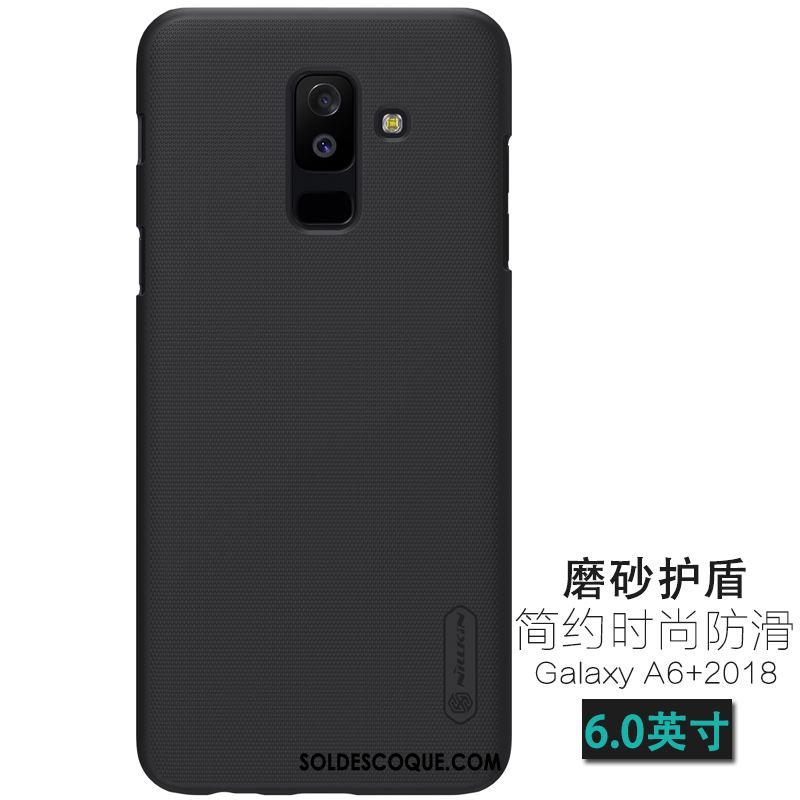 Coque Samsung Galaxy A6+ Étoile Noir Téléphone Portable Membrane Difficile Pas Cher