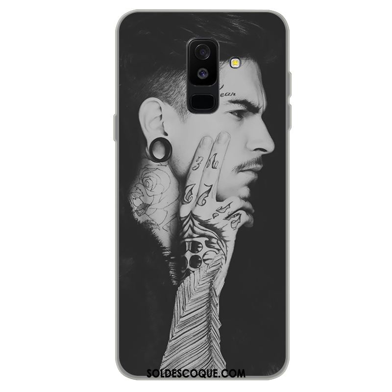 Coque Samsung Galaxy A6+ Étui Protection Bleu Dessin Animé Incassable Soldes