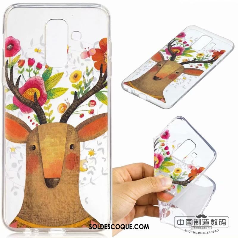 Coque Samsung Galaxy A6+ Étui Rose Silicone Téléphone Portable Protection Pas Cher