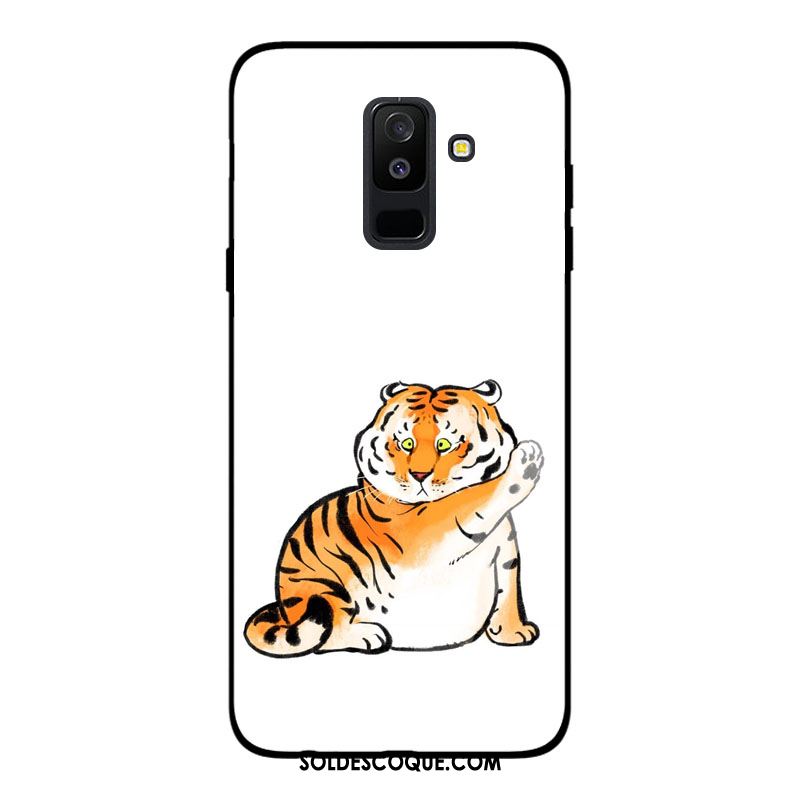 Coque Samsung Galaxy A6 Étui Étoile Téléphone Portable Verre Tigre Pas Cher