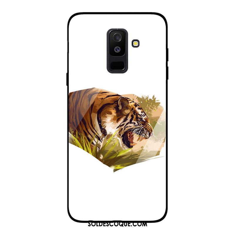 Coque Samsung Galaxy A6 Étui Étoile Téléphone Portable Verre Tigre Pas Cher